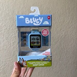 Bluey Kids Smartwatch Touch Screen Camera Games Light Up Bezel Blue